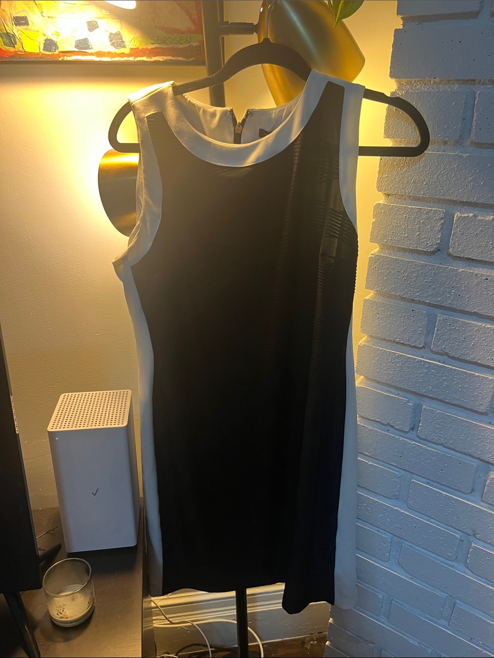 Tommy Hilfiger Black and White Sleeveless Shift Dress